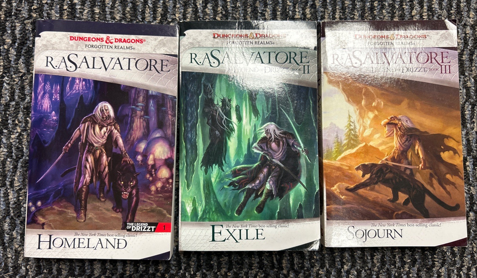 Forgotten Realms Legend of Drizzt Series 1-3 Paperback Lot R.A. Salvatore VG