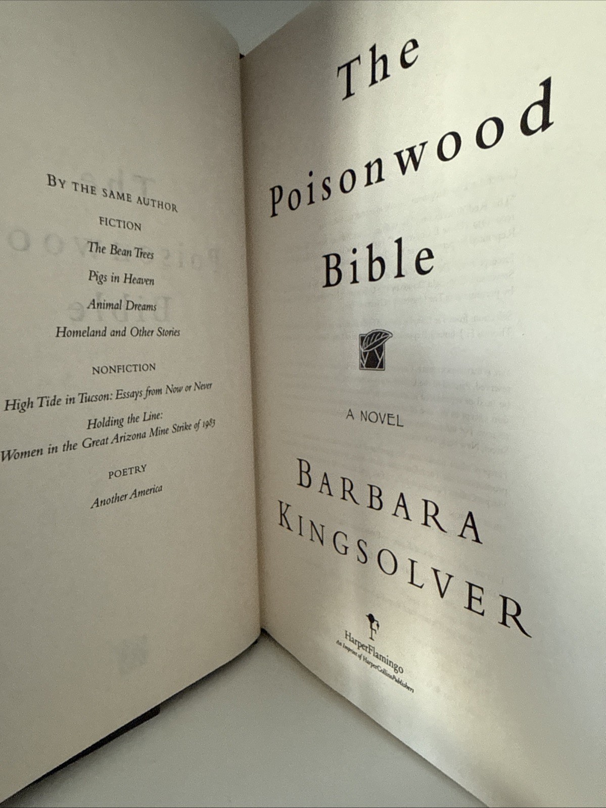 Poisonwood Bible by Barbara Kingsolver 1998 Hardcover First Edition Dust Jacket