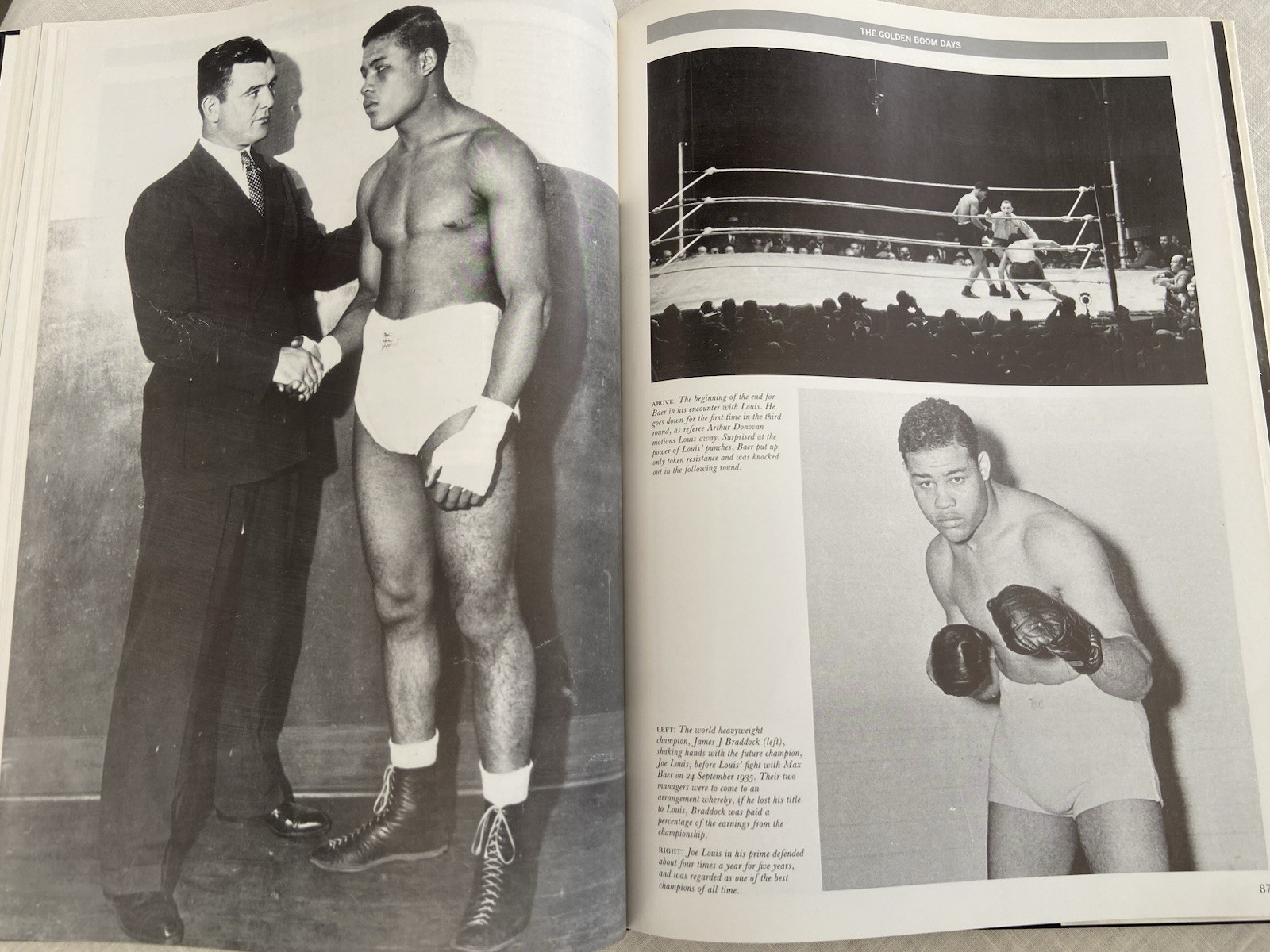 Vintage 1988, „Pictorial History of Boxing“ Peter Arnold XL Vg 1st Print FREE SH