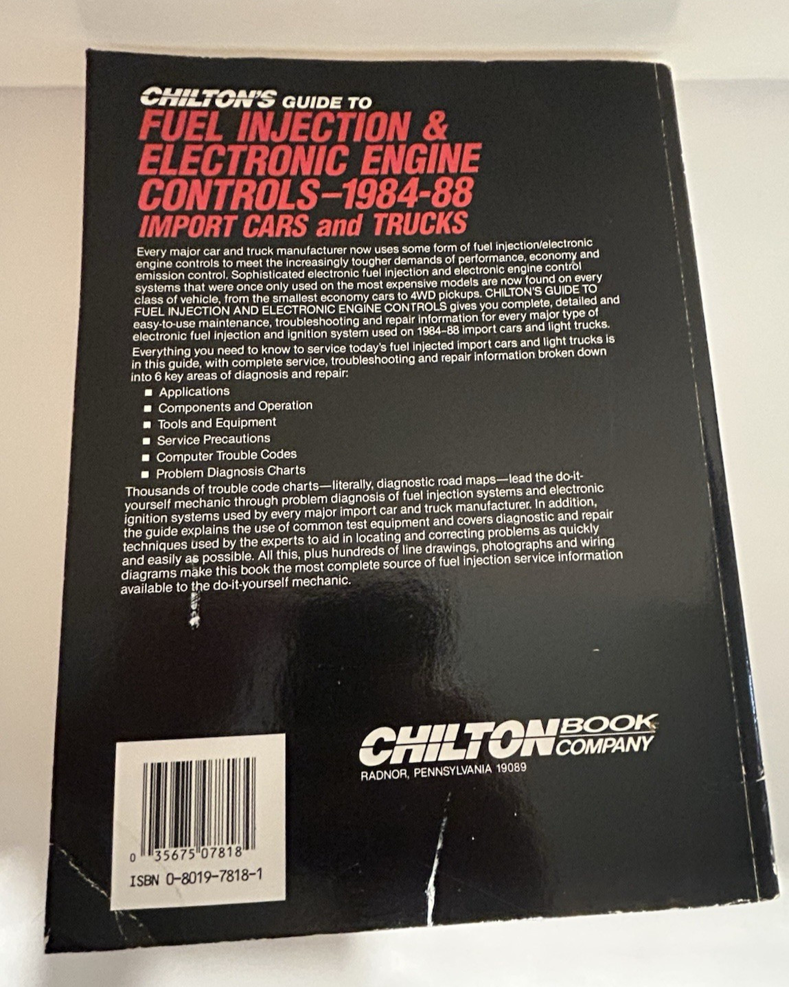 Chilton’s 7818 Guide to Fuel Injection & Electronic Engine Controls 1984-88