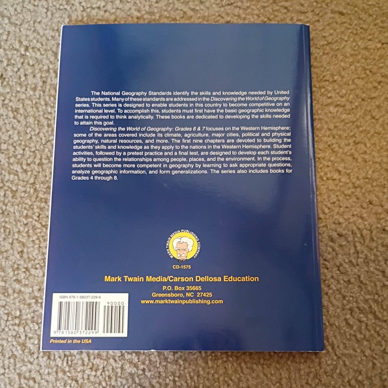 Discovering the World of Geography Book Grades 7 & 8 CD-1575