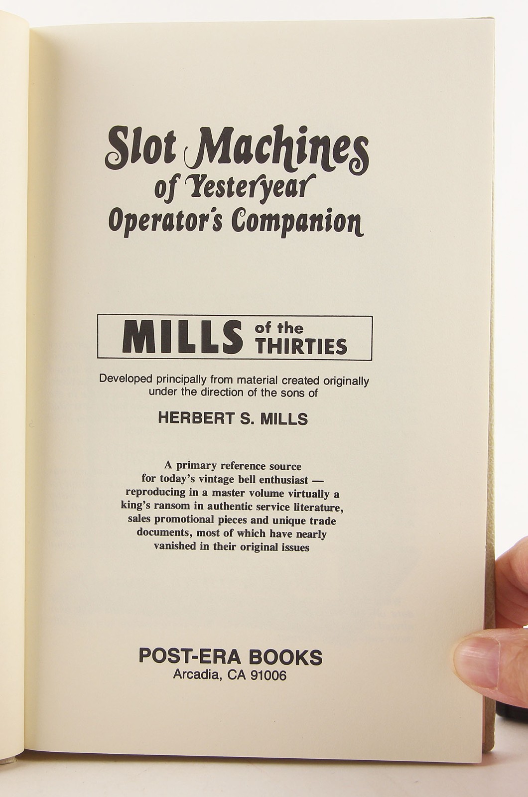 Mills of the Thirties Operator’s Companion 1979 Slot Machines of Yesteryear Post