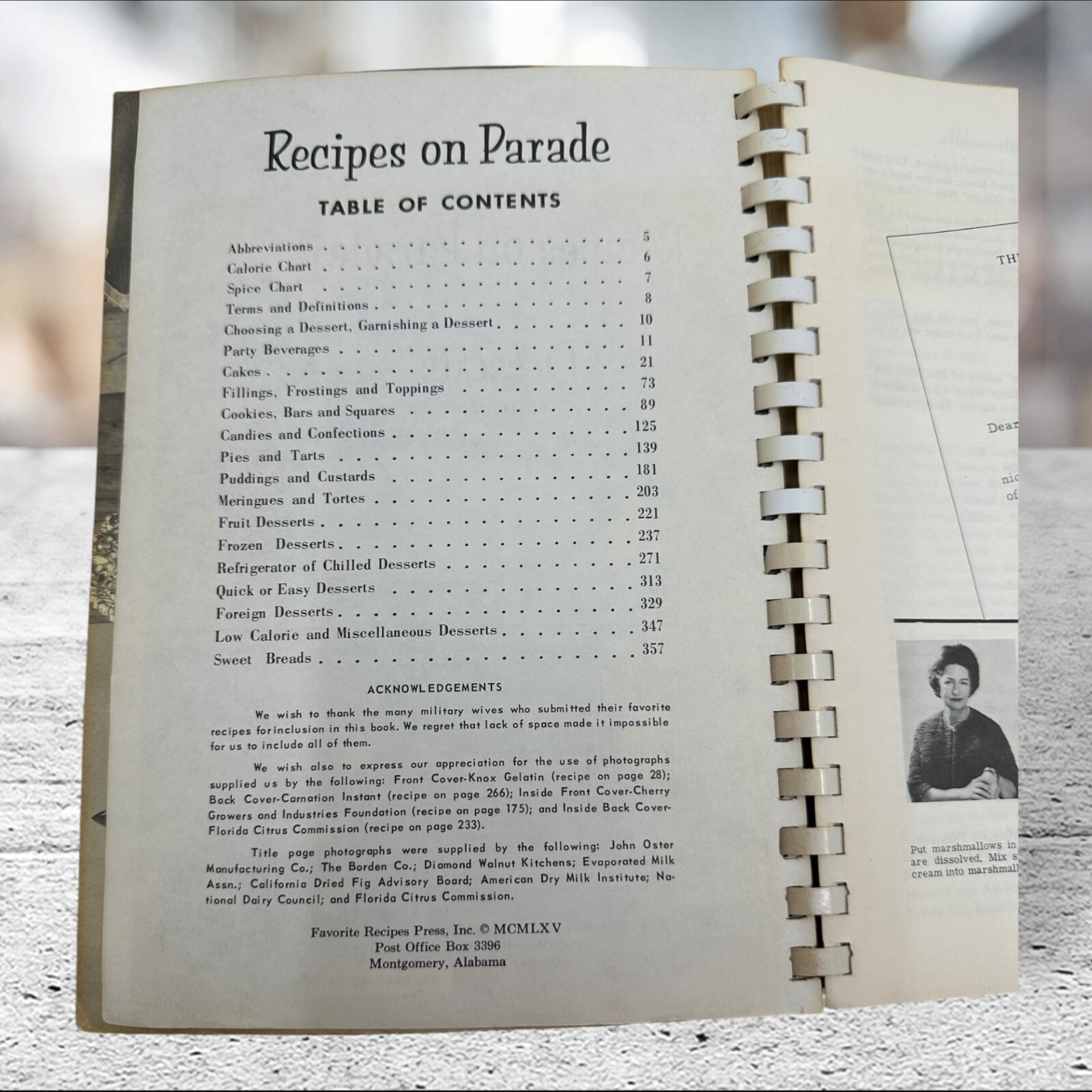 Recipes On Parade: Desserts Including Party Beverages Vintage 1965
