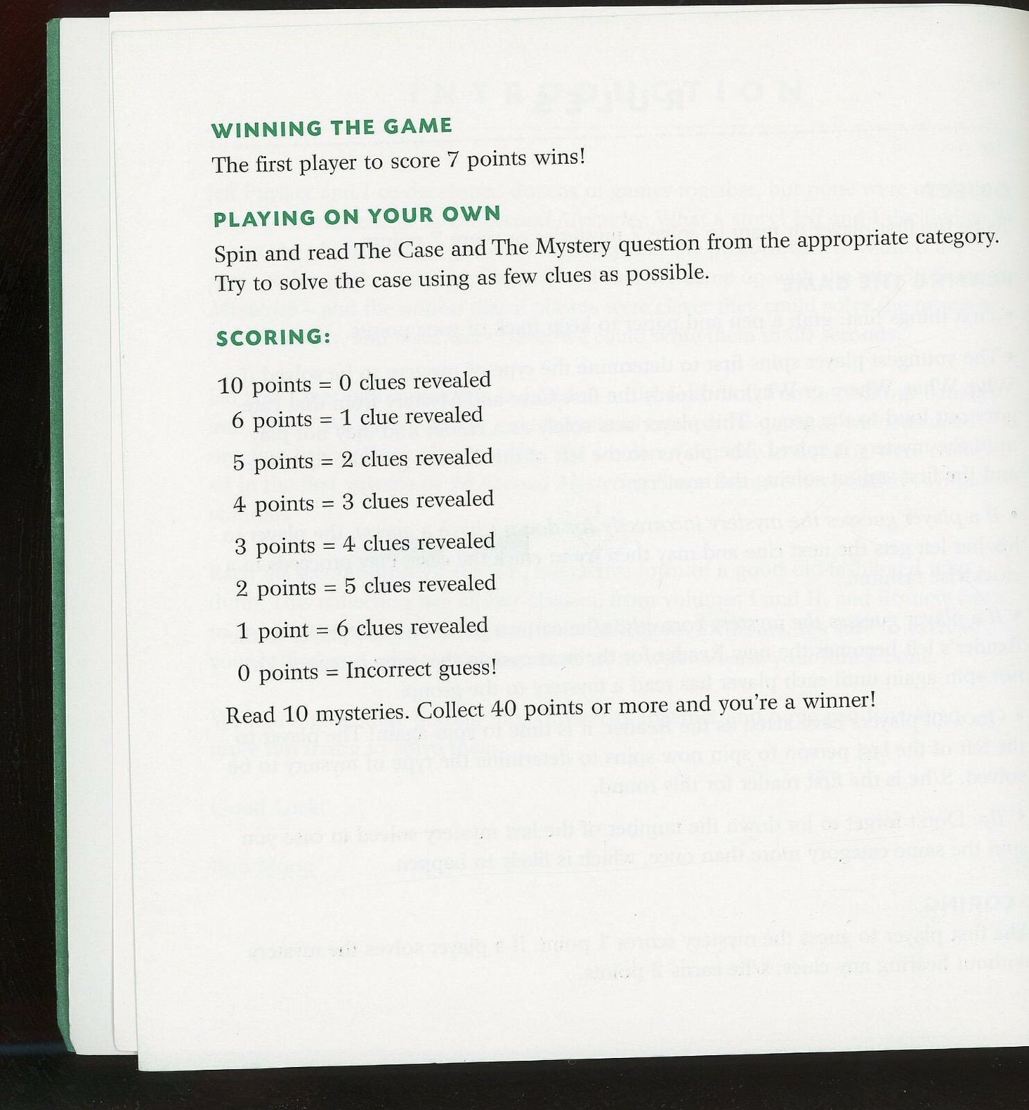 Fun 30 Second Mysteries Case Files The Book You Can Play! by Moog 221 pages LR4B