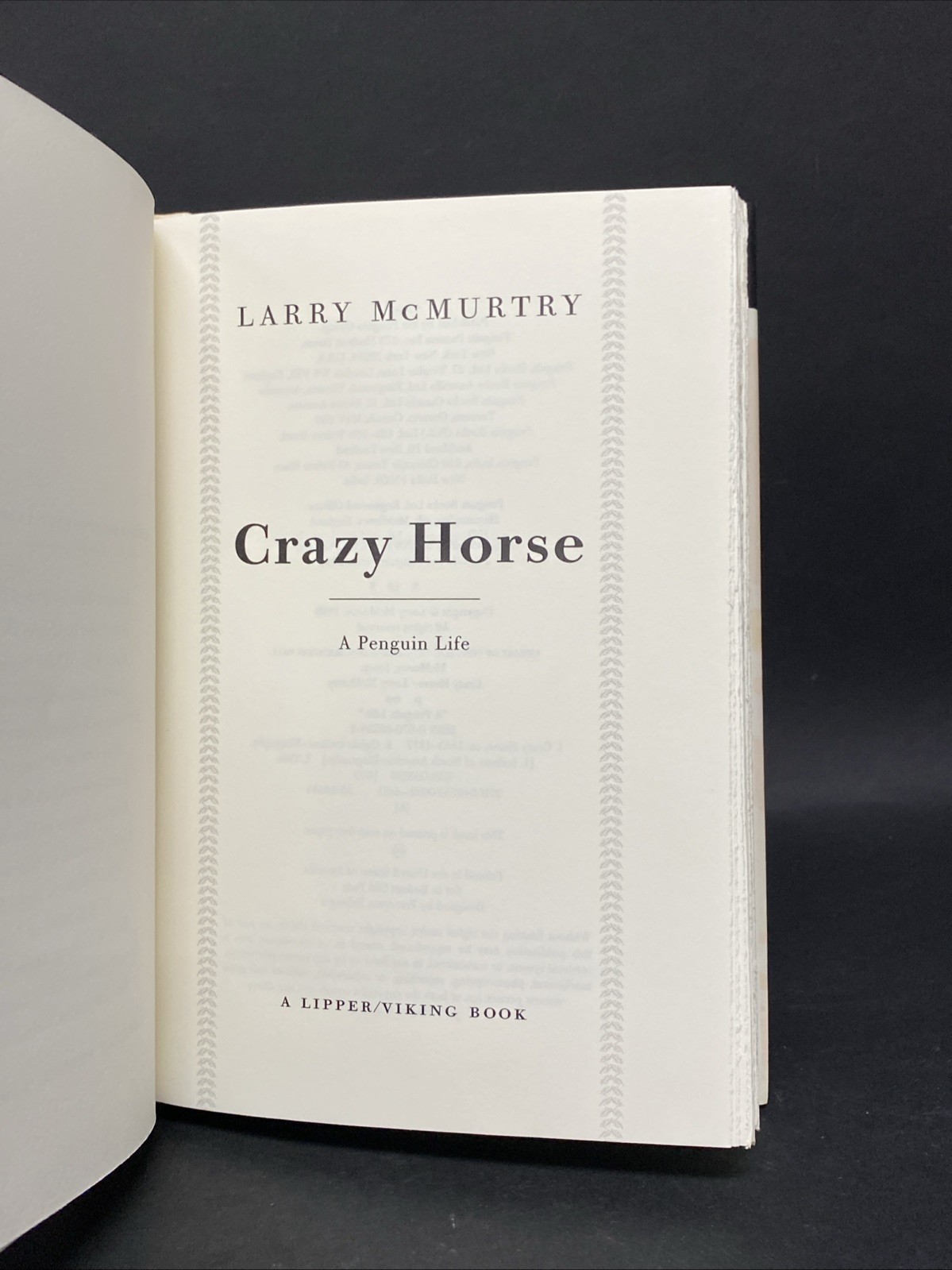 CRAZY HORSE by Larry McMurtry – Hardcover Signed/Autographed? BCF