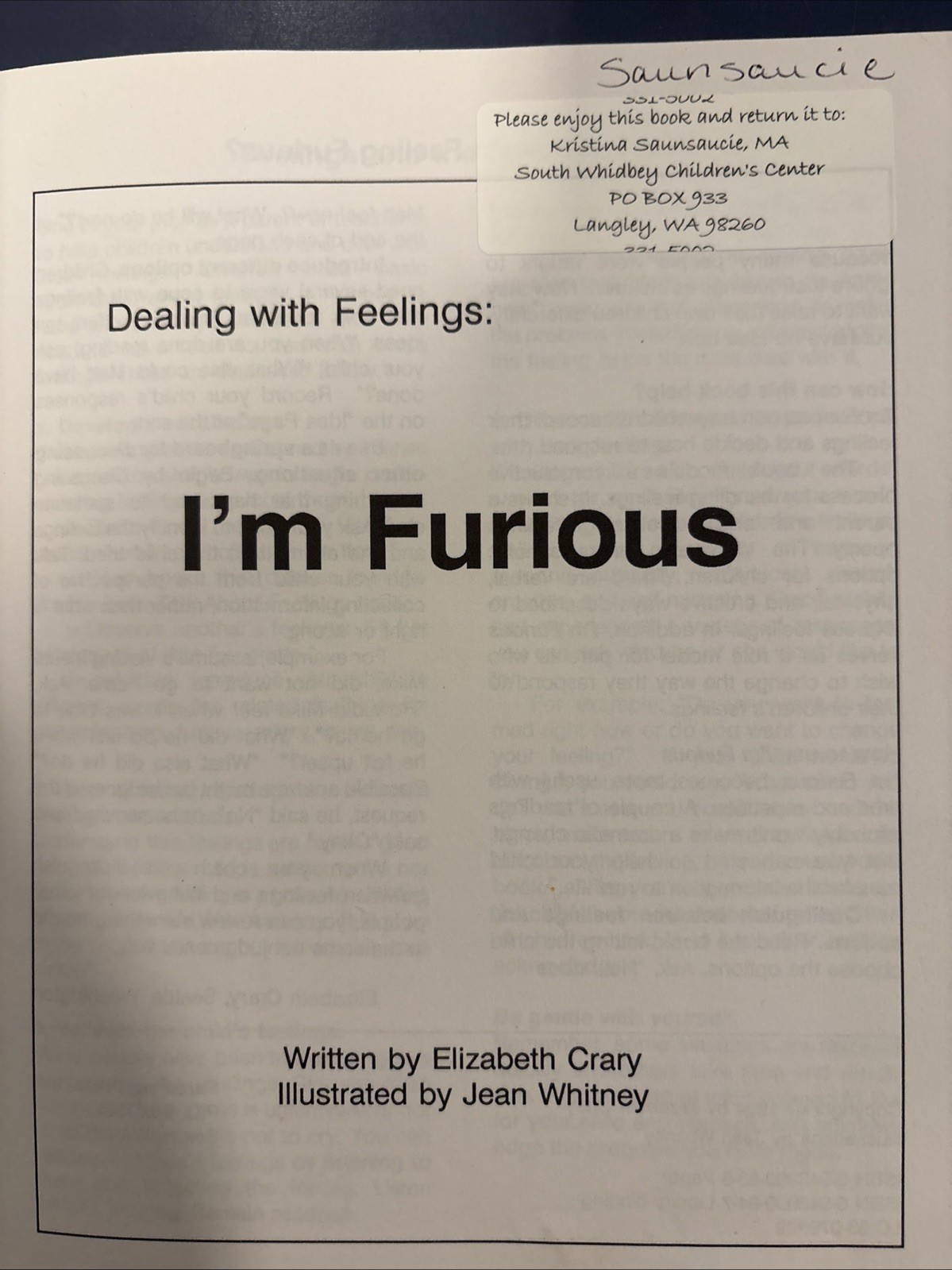 I’m Furious (Dealing with Feelings) by Crary