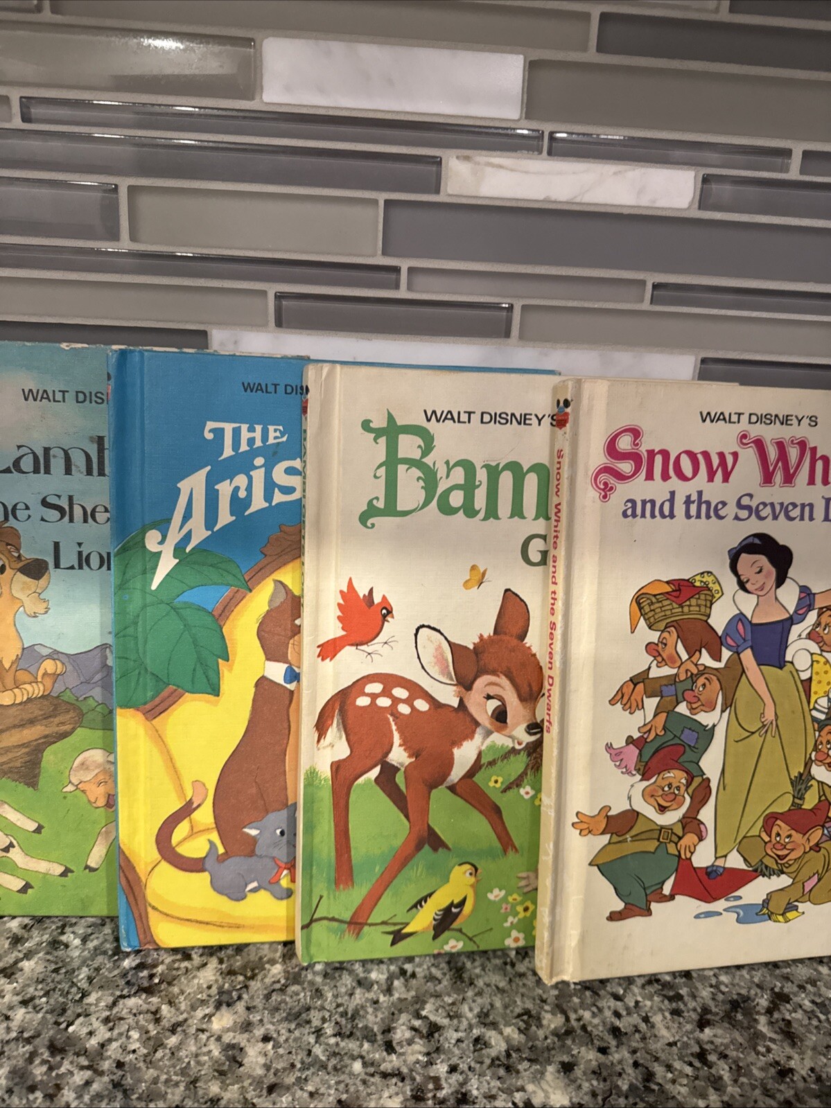 Vtg 1975 Walt Disney Wonderful World Of Reading 4 Book Lot Bambi Lion Aristocrat