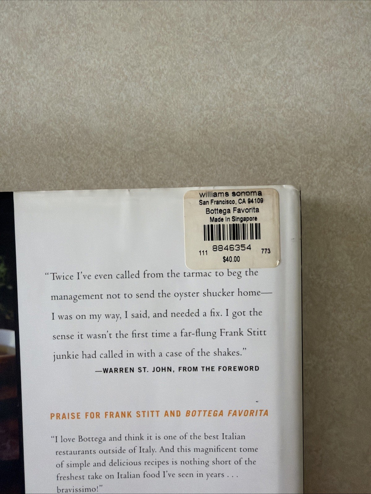 SIGNED Frank Stitt’s Bottega Favorita Southern Chef’s Love Affair w Italian Food