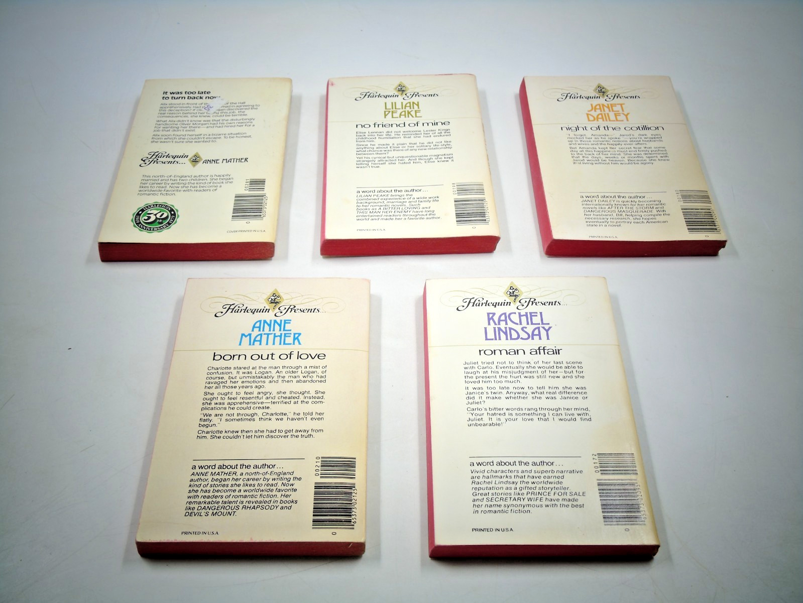 Lot Of 10 Vintage Harlequin Romance Paperback Books, See Description For Details