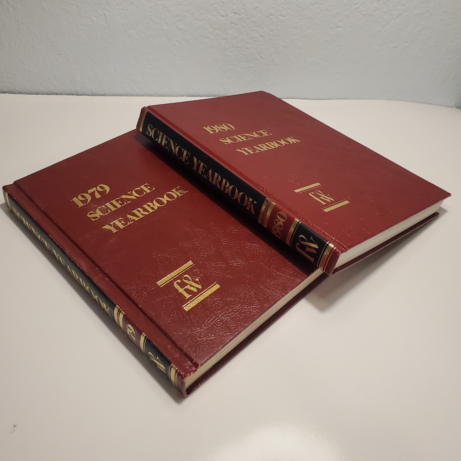 Funk and Wagnalls Science Yearbook 2 Hardcover Volume Lot 1979 – 1980