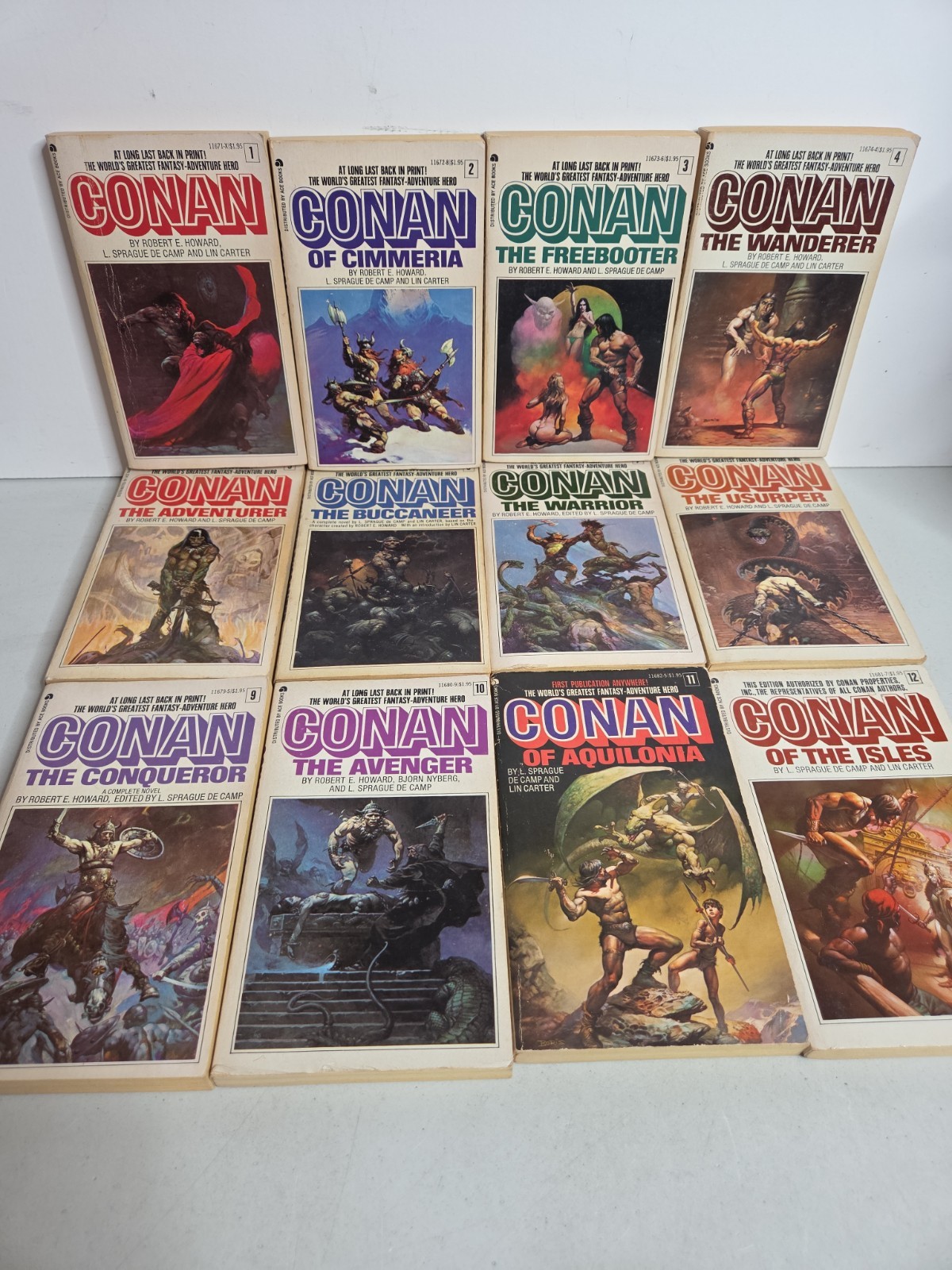 Conan Complete Main Series Robert E. Howard Ace Books Vintage Paperback Set 1-12
