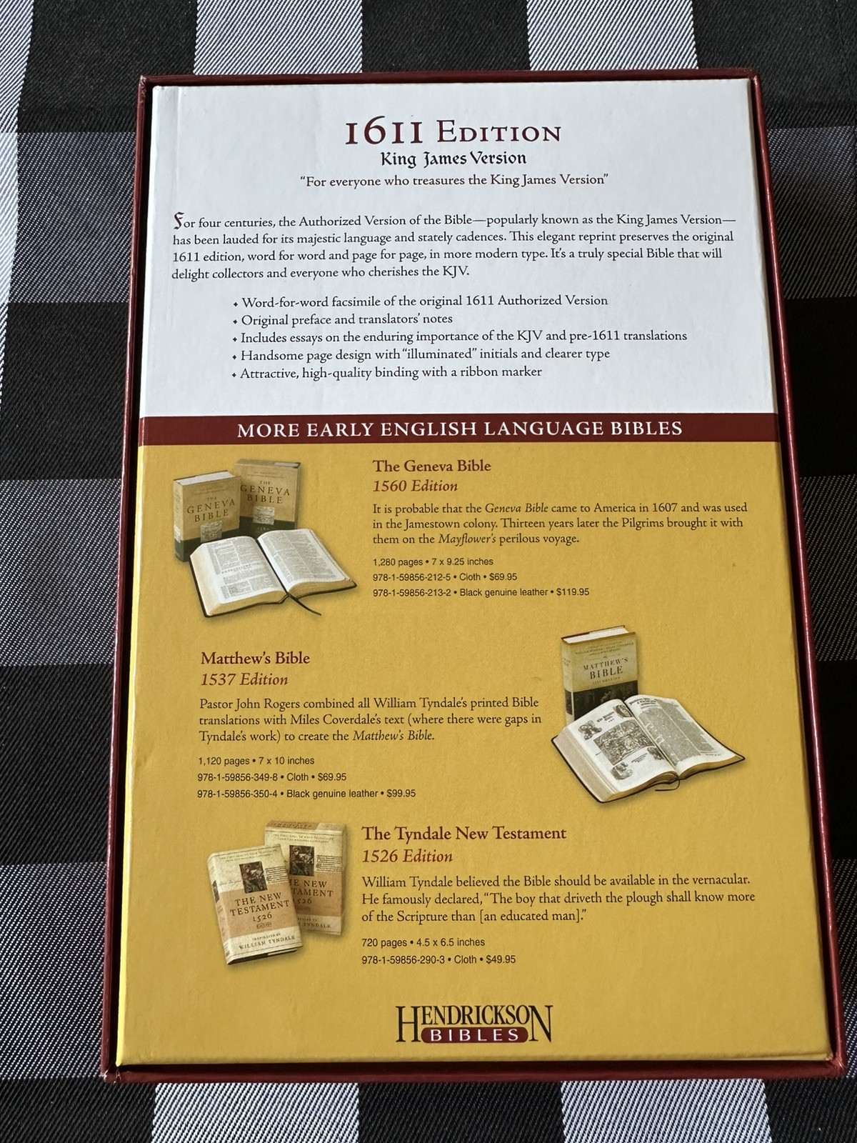 KJV 1611 Bible with Apocrypha – 400th Anniversary Edition- Genuine Leather New