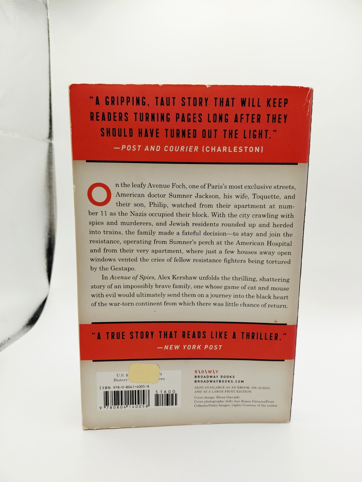 „Avenue of Spies: Nazi Occupied Paris“ Paperback Book, (By: Alex Kershaw), WWII