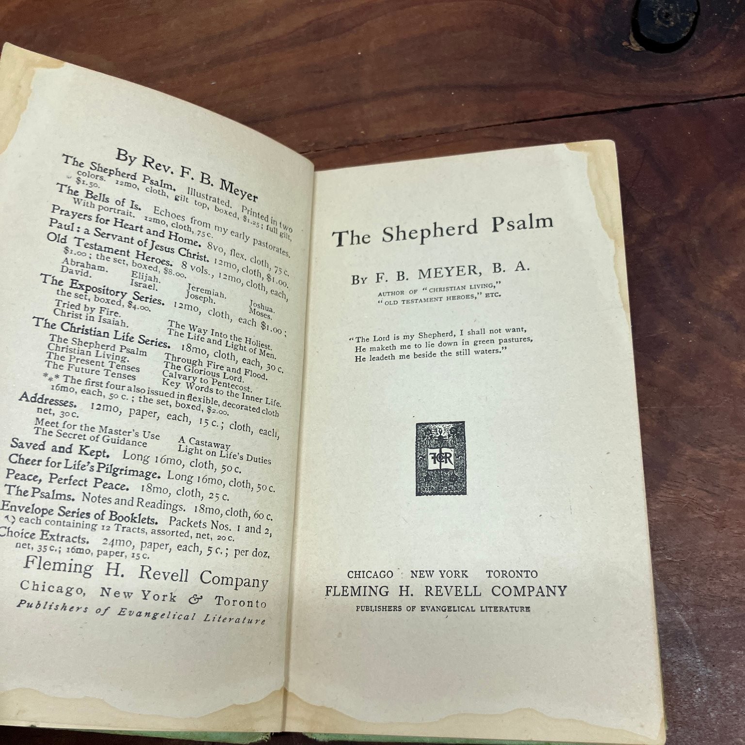 The Shepherd Psalm F.B. Meyer 1900 Antique Religious Christian Fleming H Revell