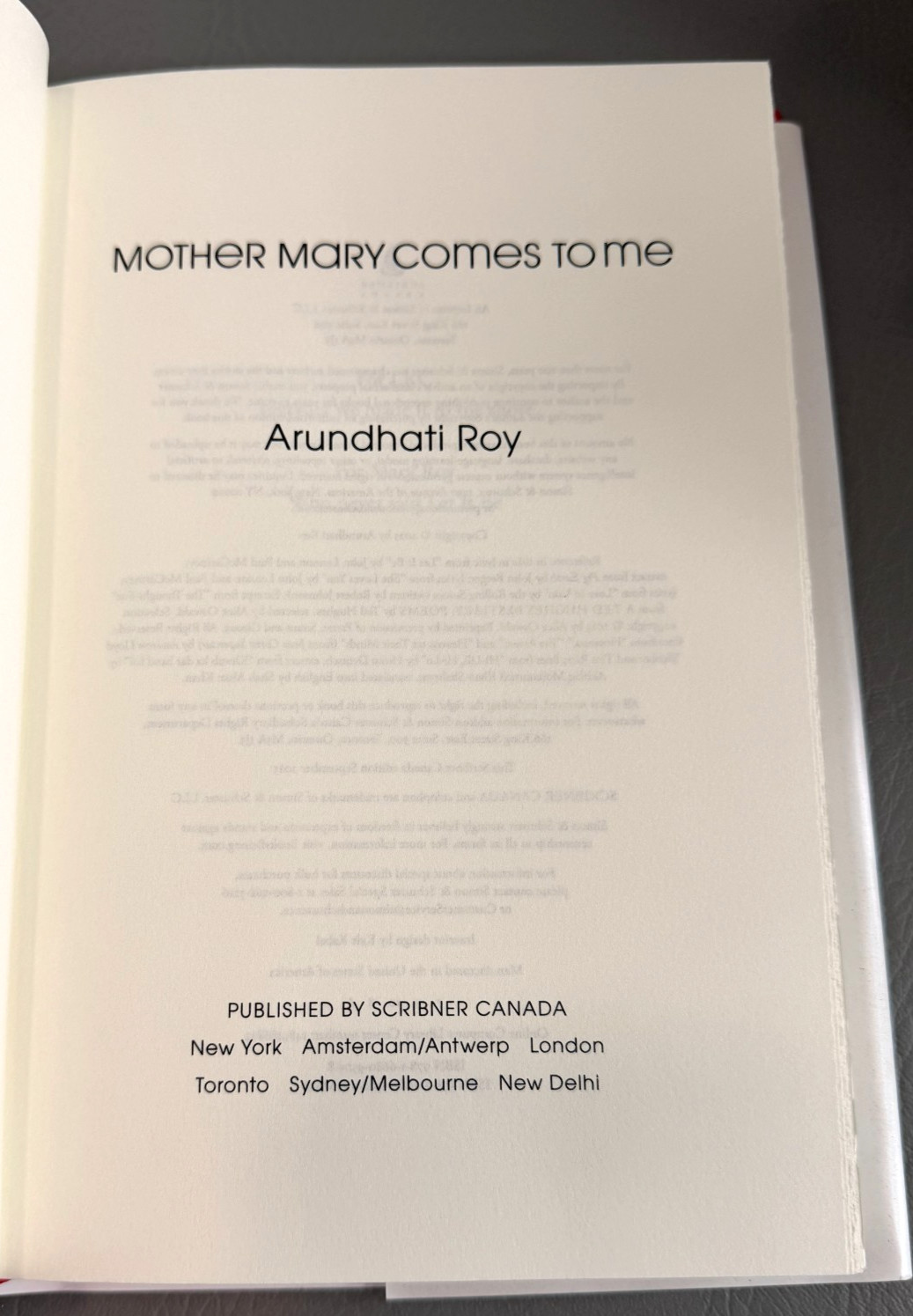 Mother Mary Comes to Me, Arundhati Roy