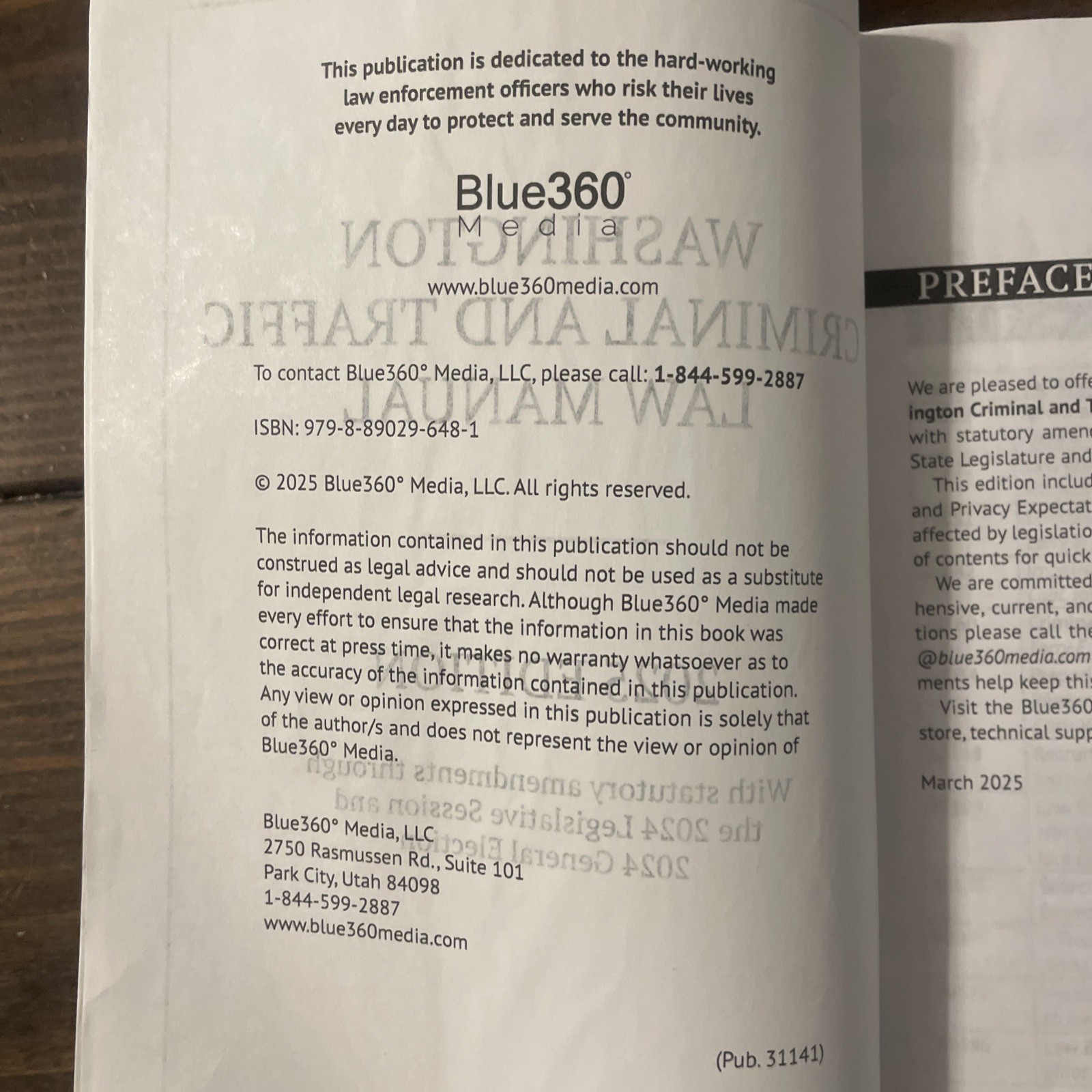 Washington Criminal and Traffic Law Manual 2025 Edition Blue360Media