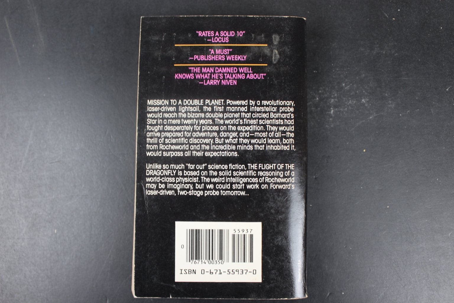 The Flight of the Dragonfly Robert L. Forward 1985 First Baen Printing Sci-Fi PB