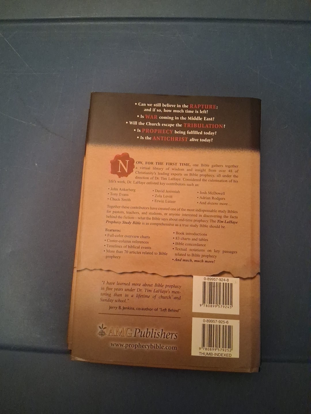 Prophecy Study Bible by Tim Lahaye (2000, Hardcover)