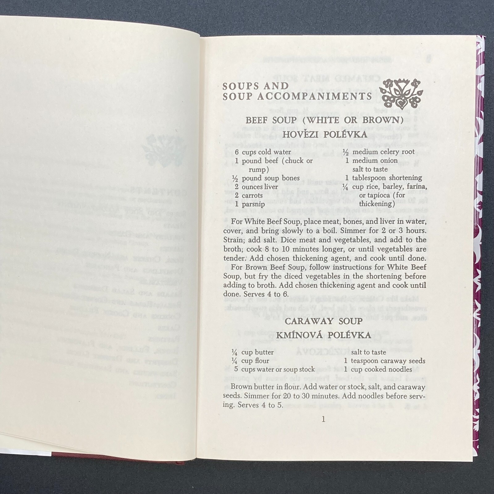 The Czechoslovak Cookbook Joza Brizova ©1965 39th Printing HB DJ 282 pages