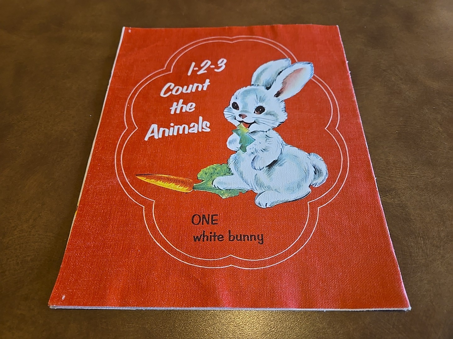 1-2-3 Count the Animals A Real Cloth Picture Book by Saalfield/Artcraft 1950 VG+