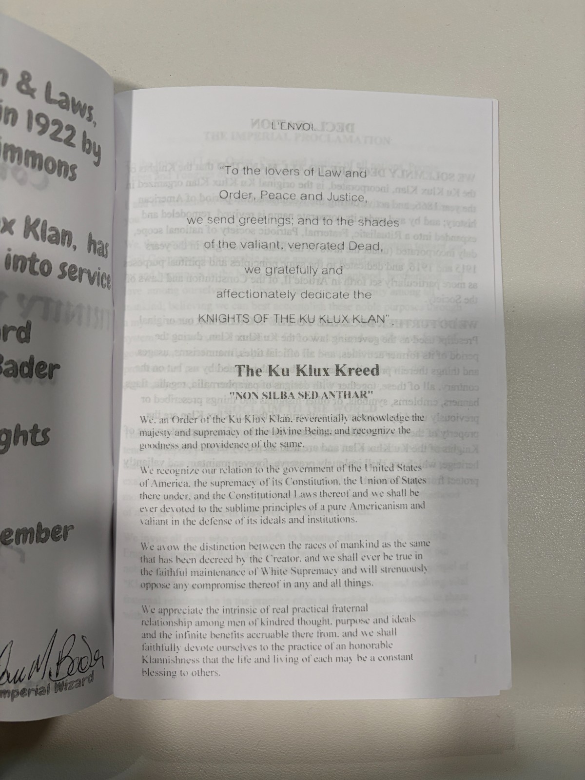 Constitution and Laws of the Trinity White Knights by William Bader SB