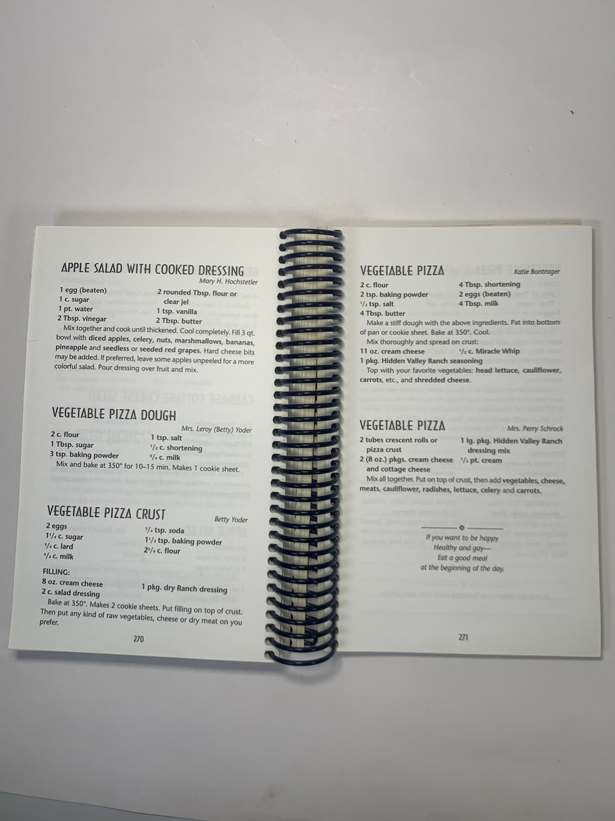 Heritage Country Harvest Cookbook Spiral Bound Recipes Amish Style