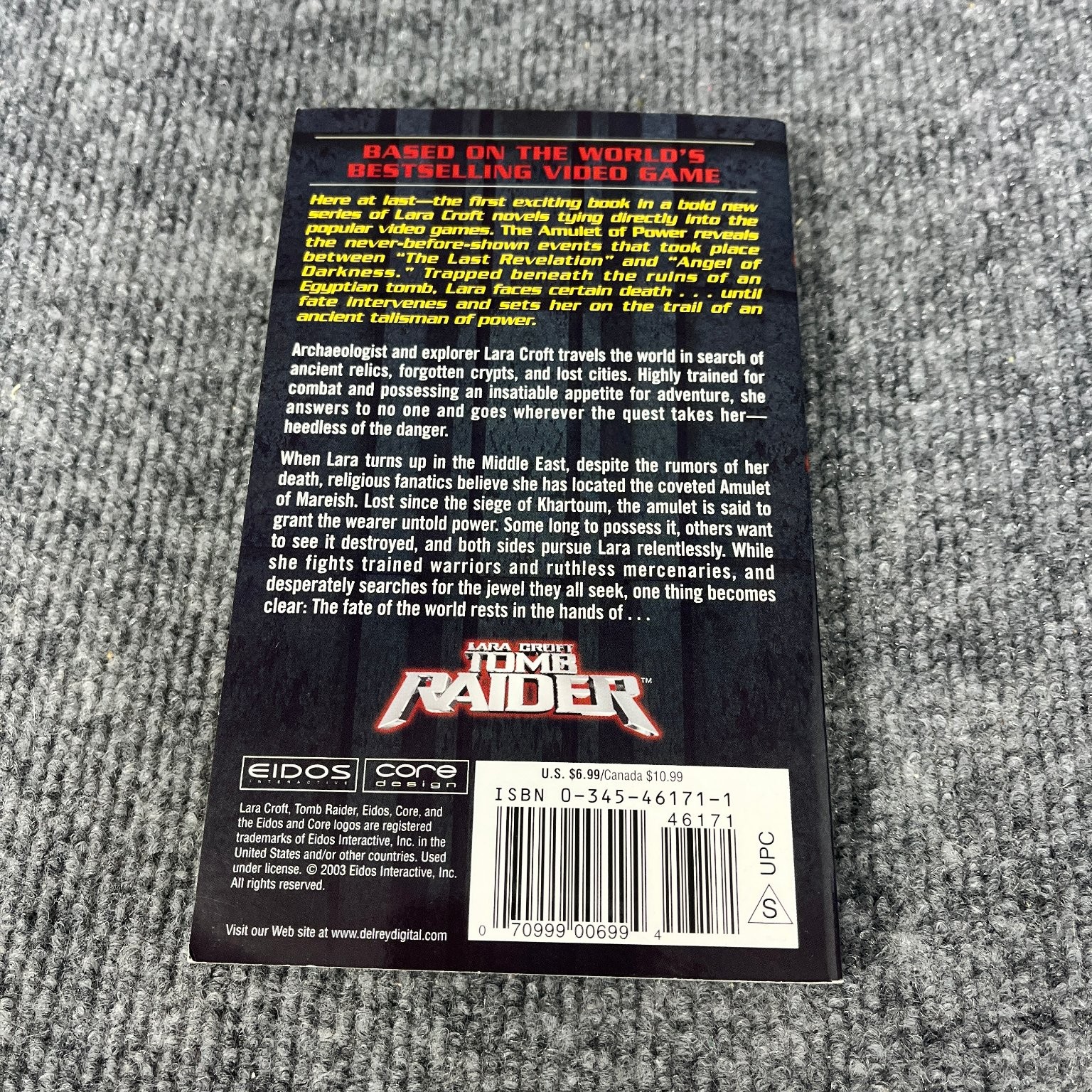 Lara Croft Tomb Raider The Amulet of Power Mike Resnick 2003 1st Ed Del Rey
