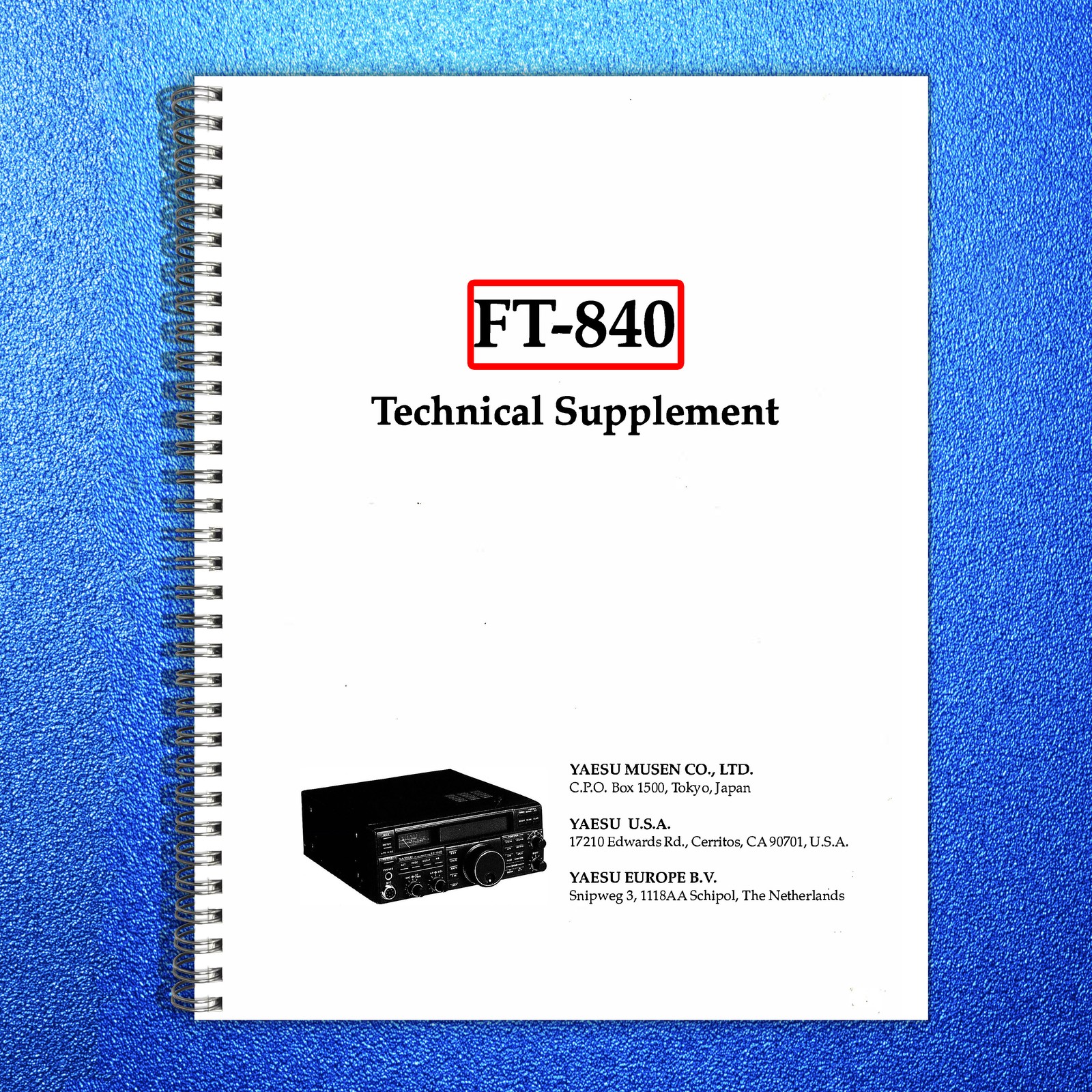 YAESU FT-840 HF Transceiver Service Manual – BOUND – COVERS – XL FOLDOUT PAGES