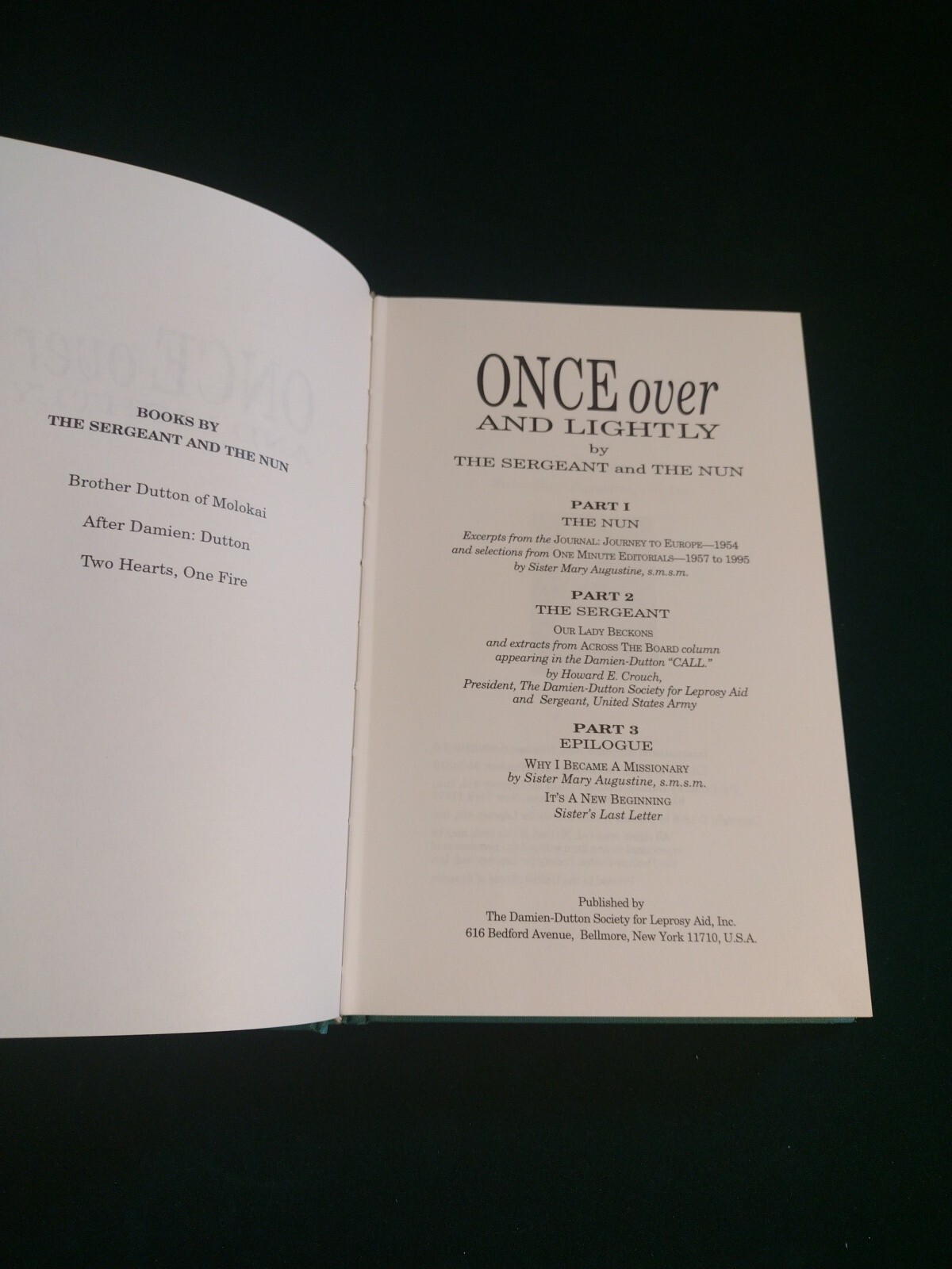 Once Over And Lightly by The Sergeant and the Nun (hardcover 1996) signed
