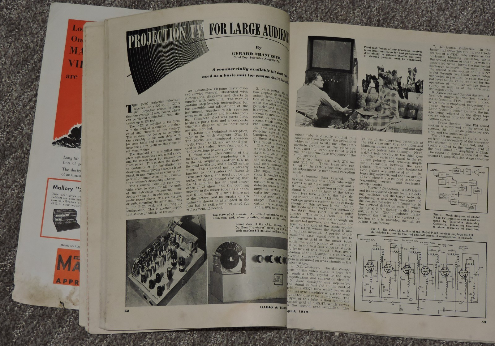 RADIO & TELEVISION NEWS Magazine/catalog – April 1949-154 pages M