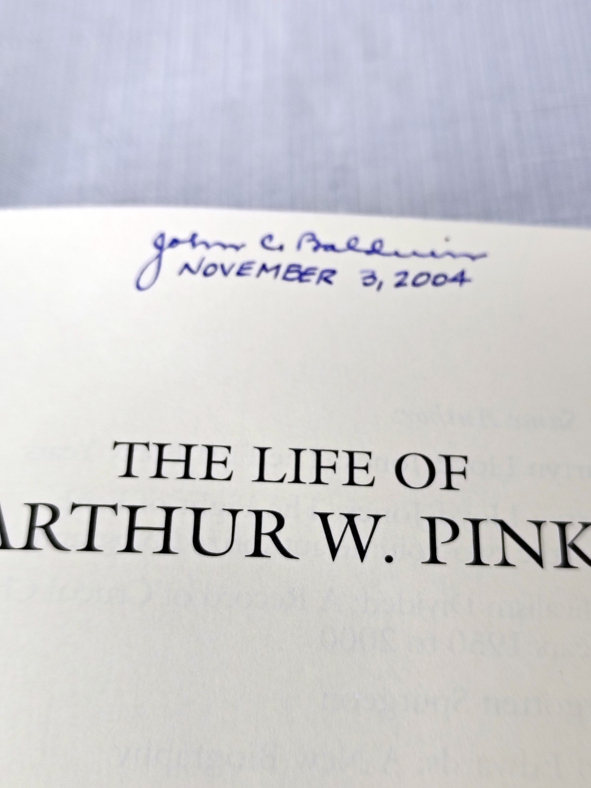 LOT 3 ARTHUR W. PINK Books, Biography and Collected Letters – Belcher + Murray