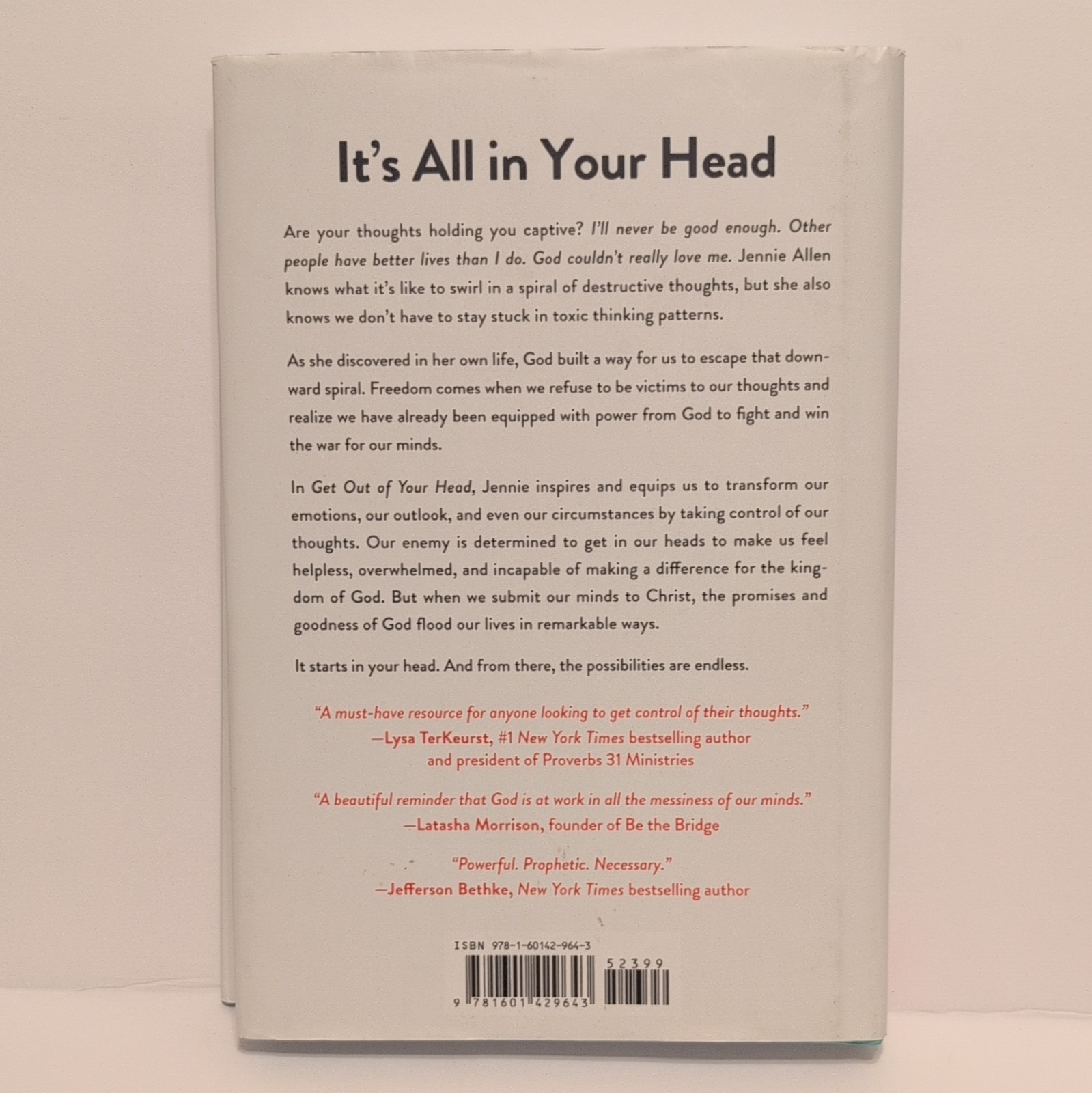 Jennie Allen Get Out of Your Head: Stopping Toxic Thoughts WaterBrook HC 2020