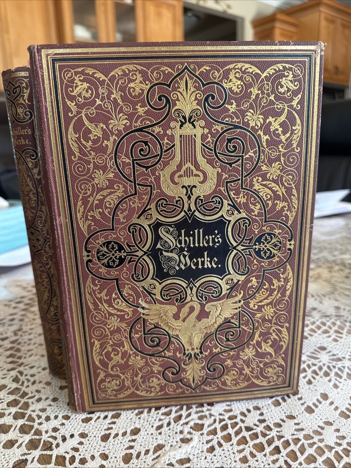 Antique Schiller’s Werke 3 Volumes German Language Volume 1, 3 And 4 In The Set