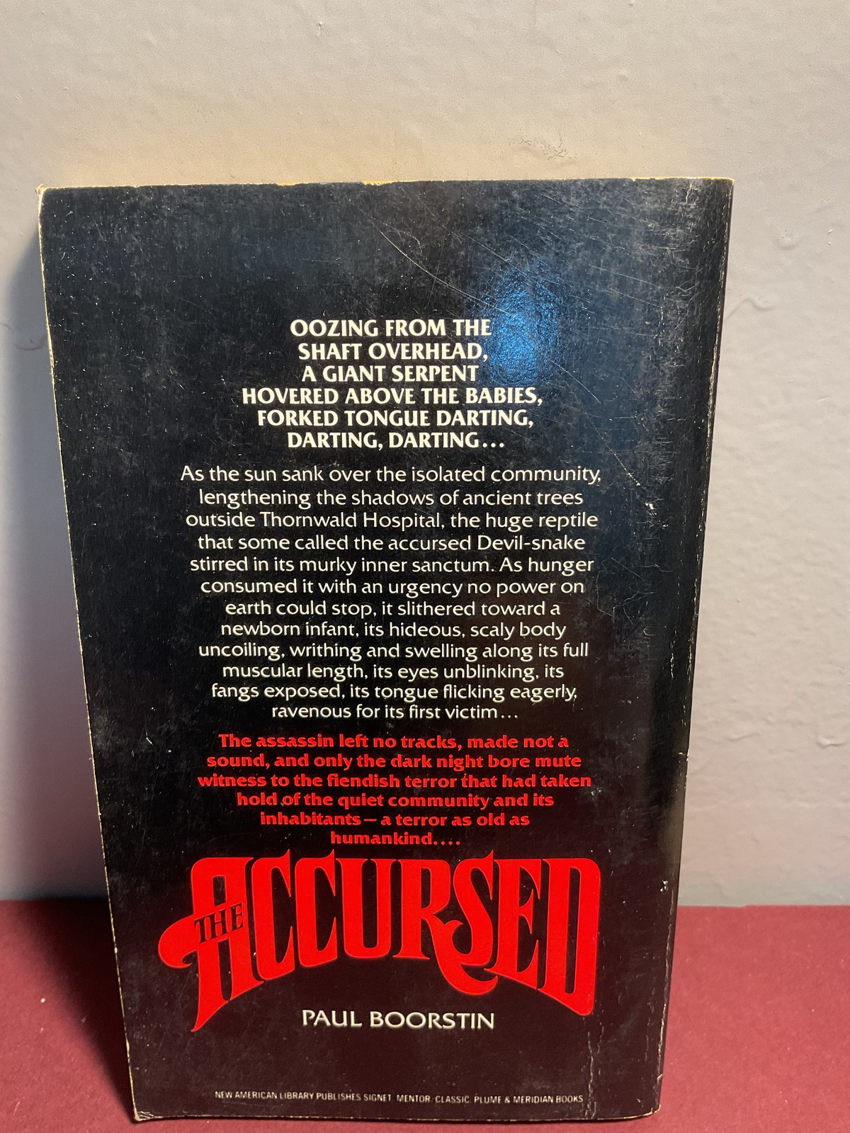 The Accursed by Paul Boorstin (1978) Vintage Signet Horror Paperback Book