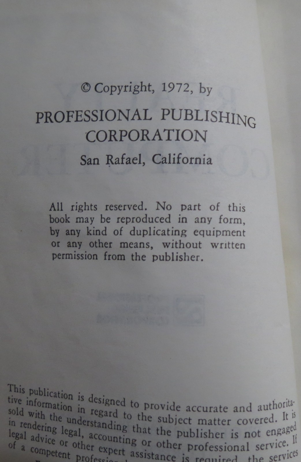 REALTY COMPUTER California Land Title Company REAL ESTATE Santa Ana VINTAGE 1972