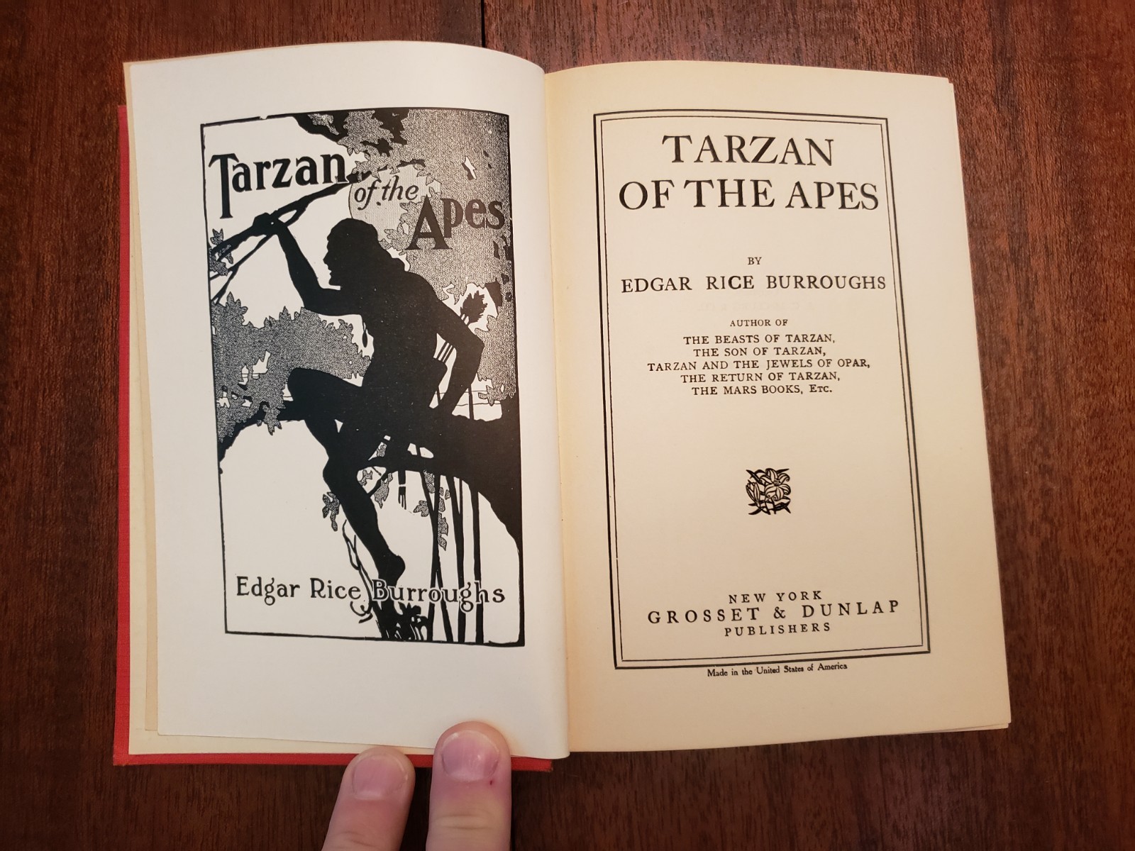 Tarzan of the Apes by Edgar Rice Burroughs, 1st Grosset & Dunlap edition 1927