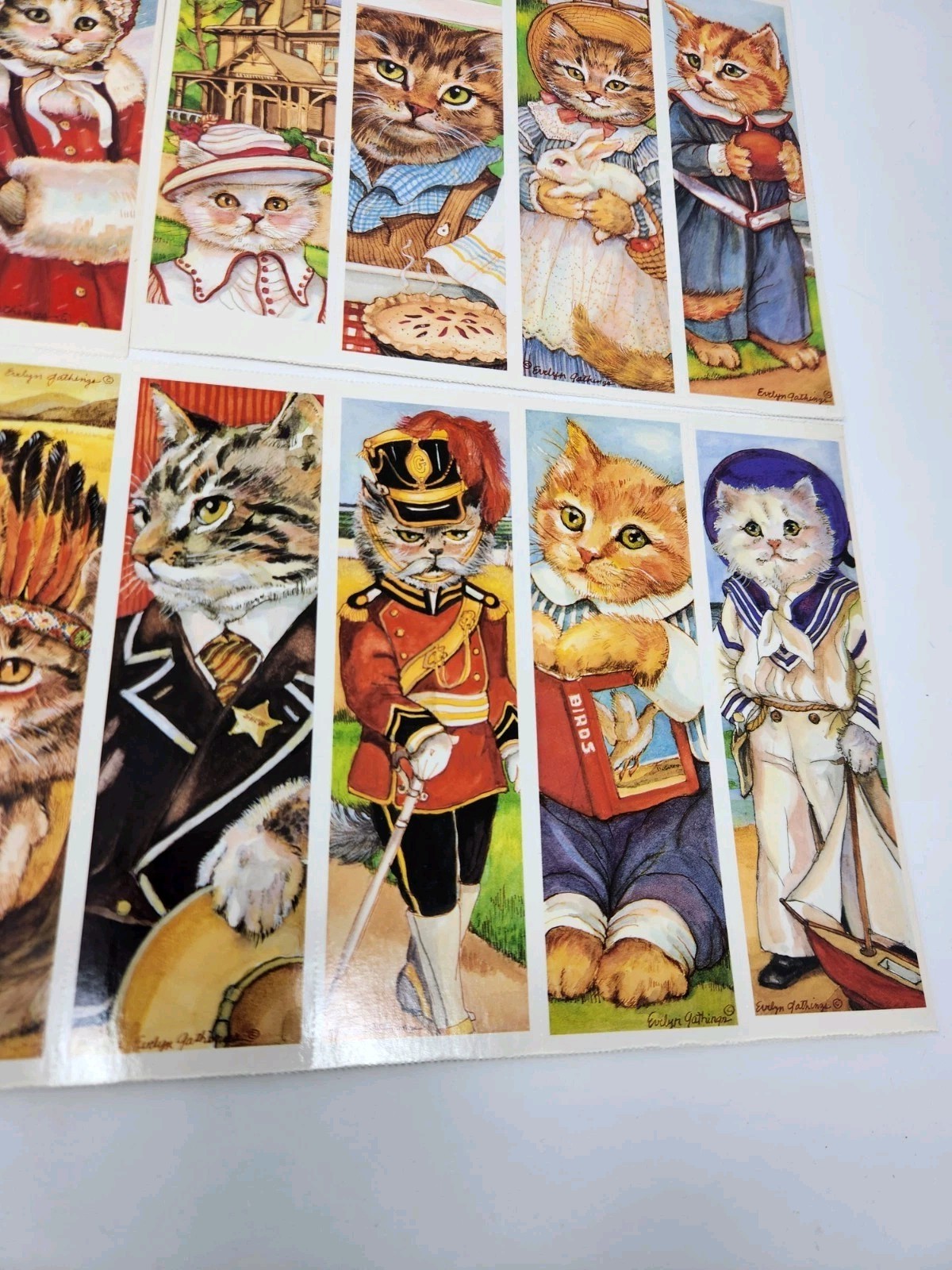 Cat and Kitten Perforated Bookmarks Pages Evelyn Gathings Dover Victorian