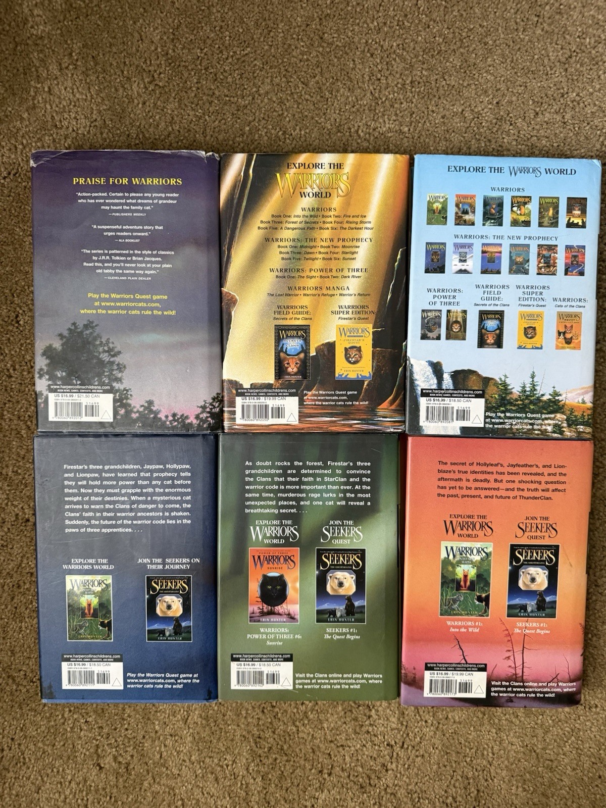 Power of Three Warriors Book Series Six Hardcover Books Erin Hunter