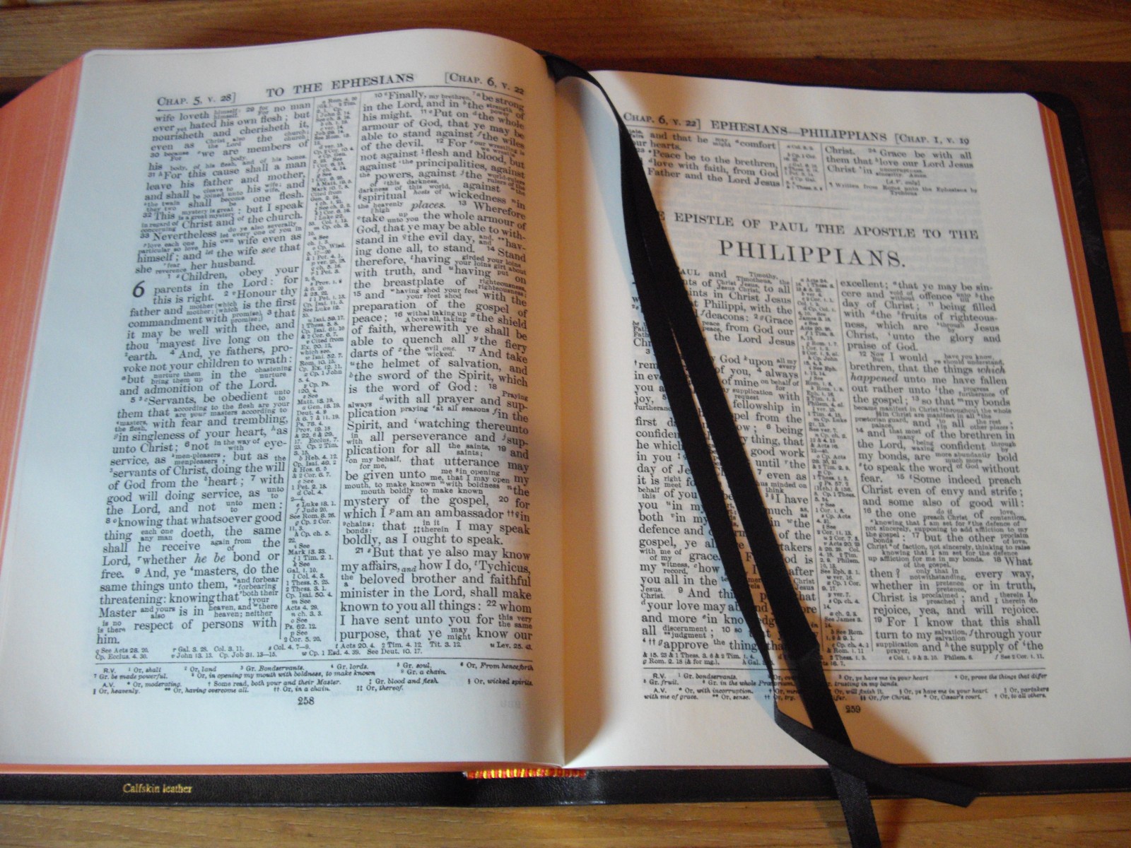 Cambridge Black Genuine Calfskin Leather KJV RV Interlinear Bible