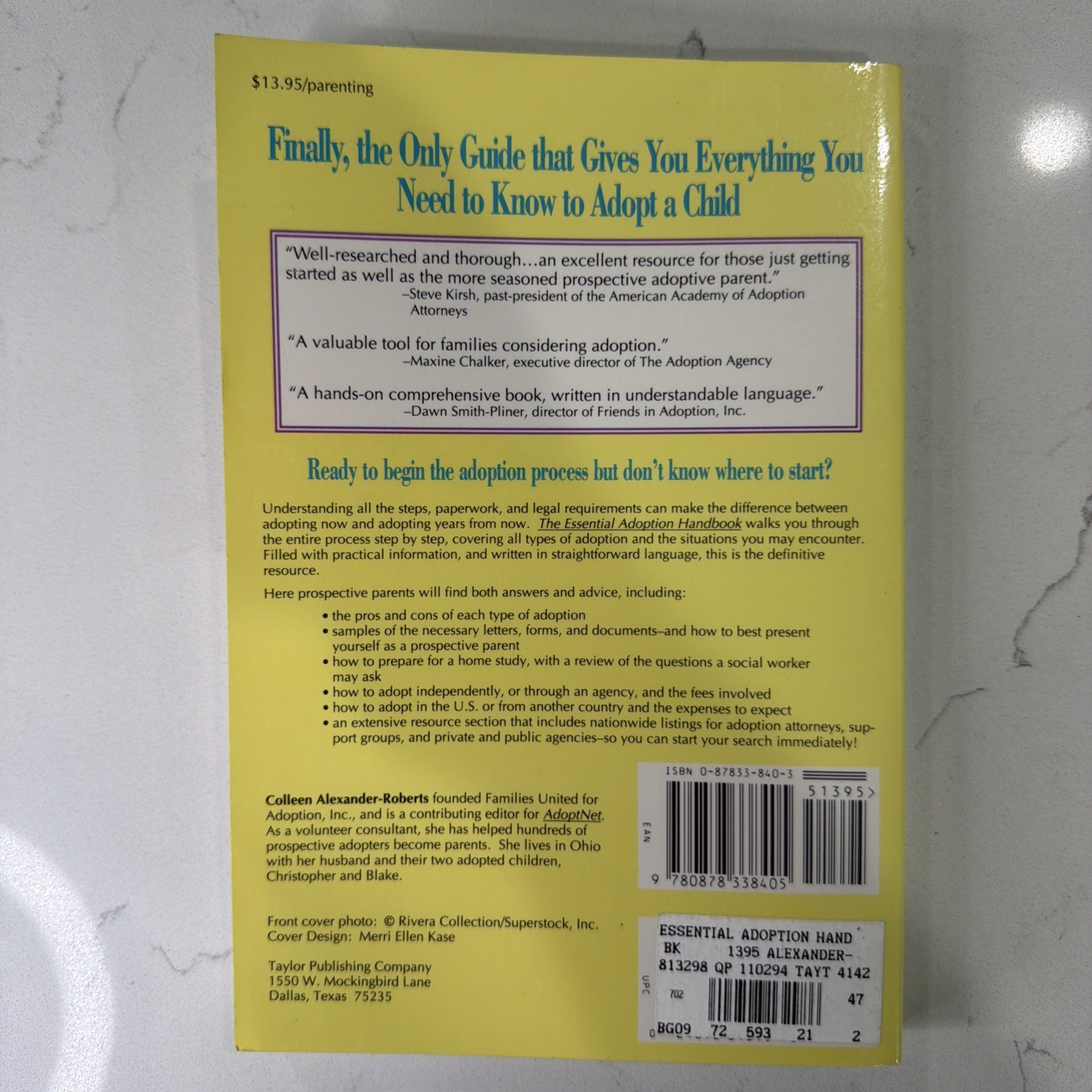Essential Adoption Handbook by Colleen Alexander-Roberts (1993, Trade Paperback)