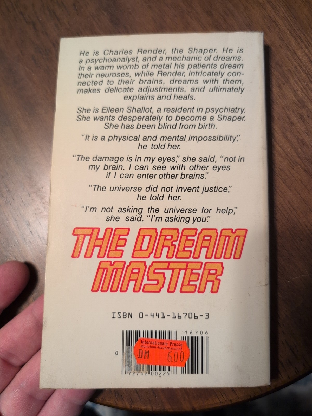 The Dream Master Roger Zelazny Ace Vintage Paperback 1982 Sci-Fi Fantasy Book