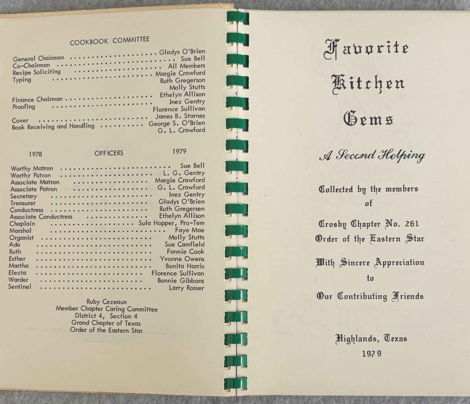 Favorite Kitchen Gems Order of the Eastern Star Masonic Texas 1981 200 pages