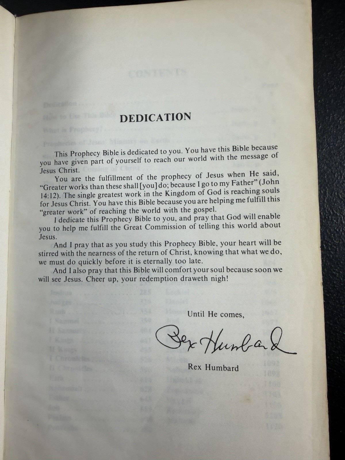1979 Rex Humbard Prophecy Bible KJV Black Genuine Leather