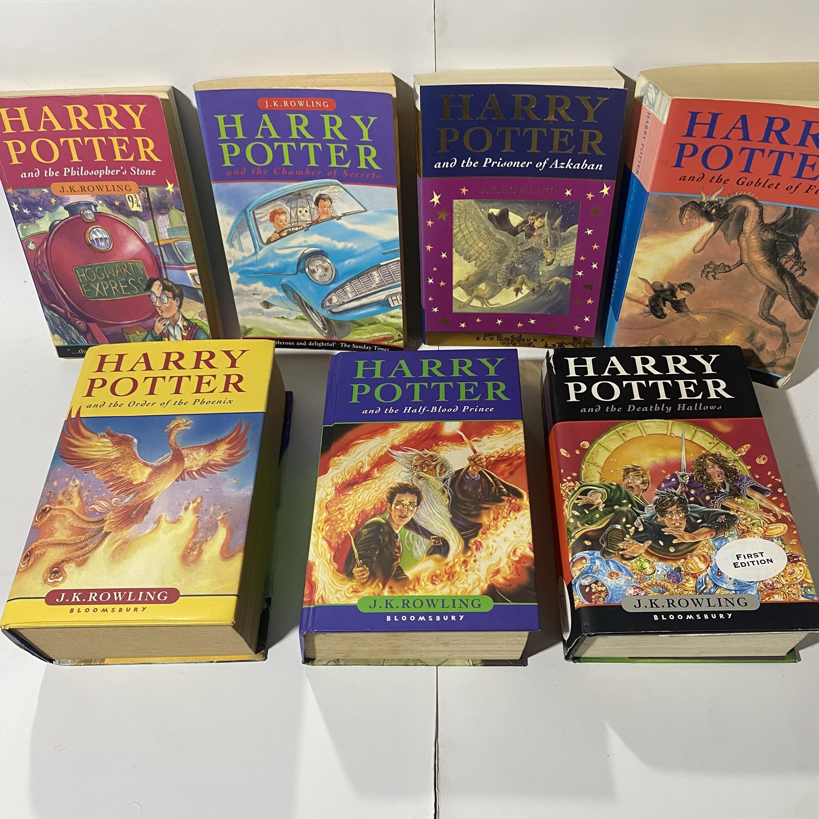 Harry Potter Complete Book Set 1-7 J.K Rowling 3x 1st Edition Hard Covers