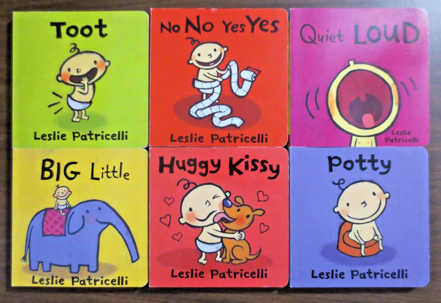 Lot of 6 By LESLIE PATRICELLI Board Book Set for Toddlers