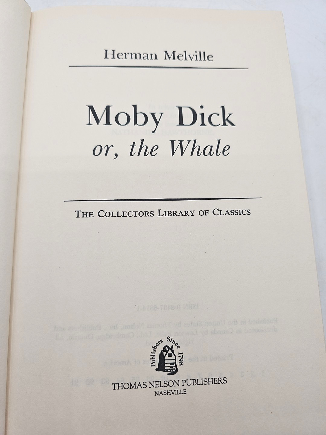 Moby Dick Herman Melville Thomas Nelson Leather Hardcover