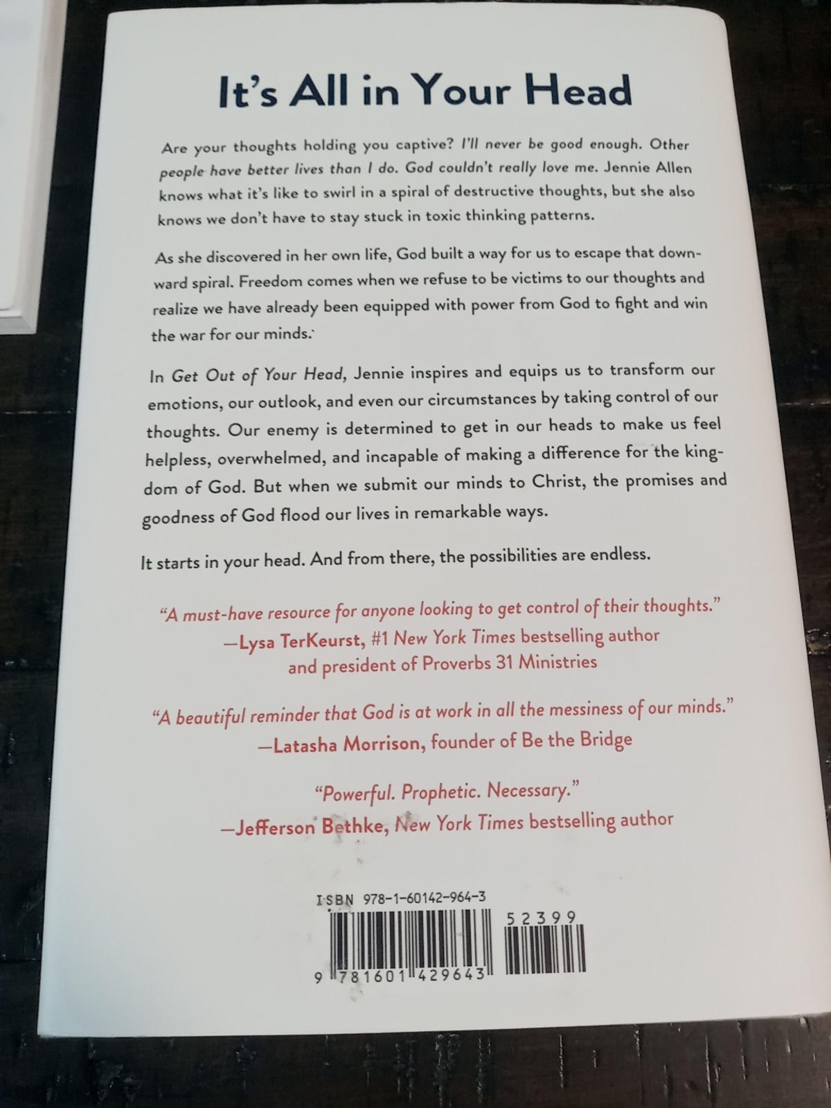 Jennie Allen Book & Study Lot | Get Out of Your Head + Bible Study Guide Set