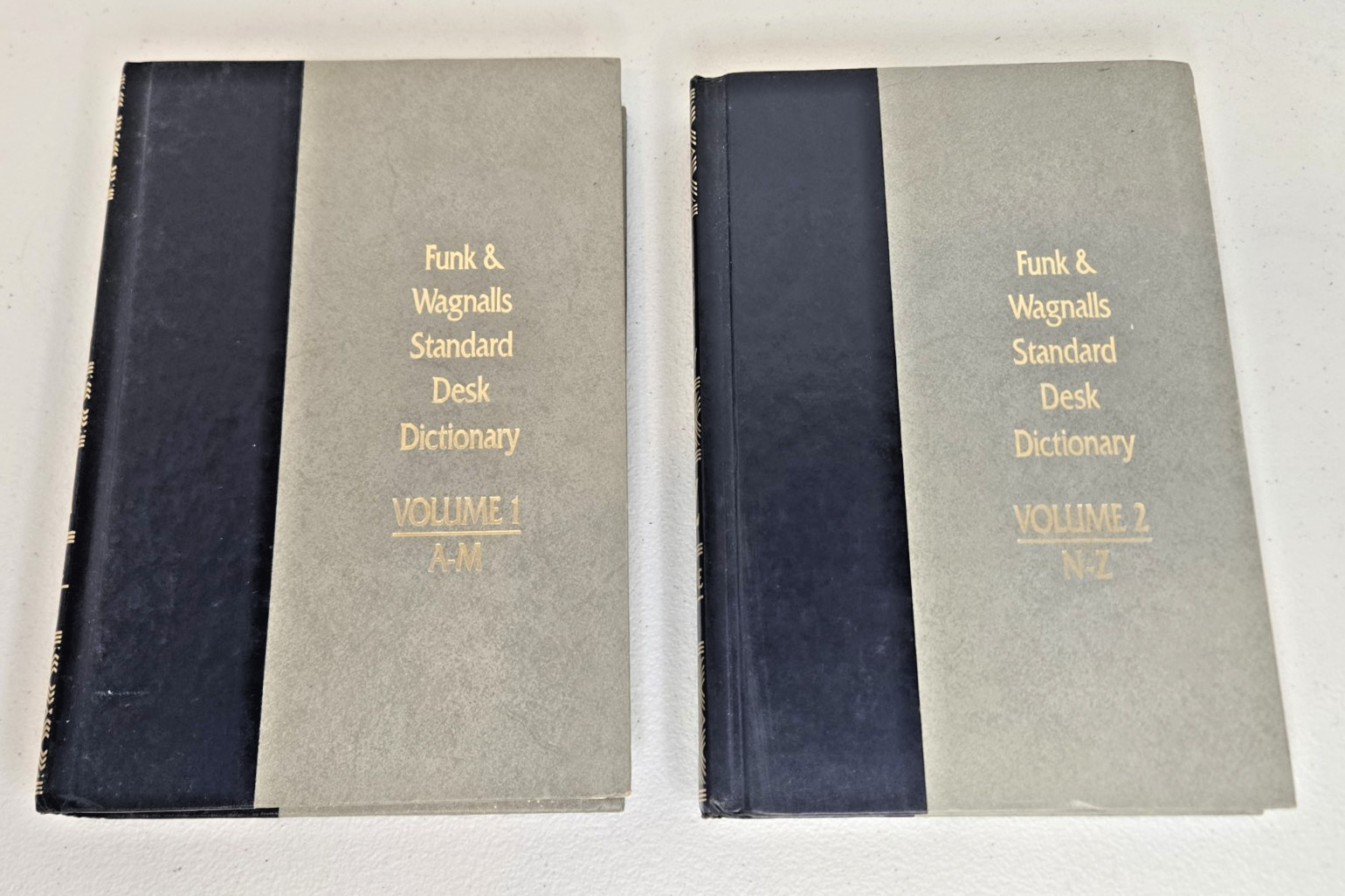Funk Wagnalls Standard Desk Dictionary 2 Vol Set A-M N-Z 1980s Hardcover USA