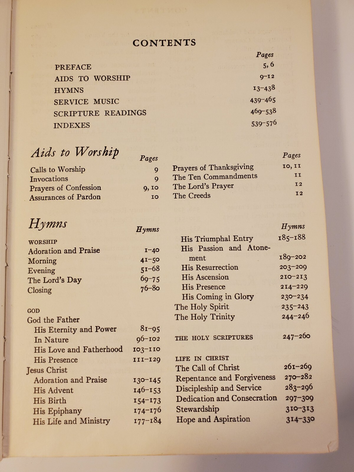 The Hymnbook Published By Presbyterian Church In The US 1952 Hardcover 576 Pages