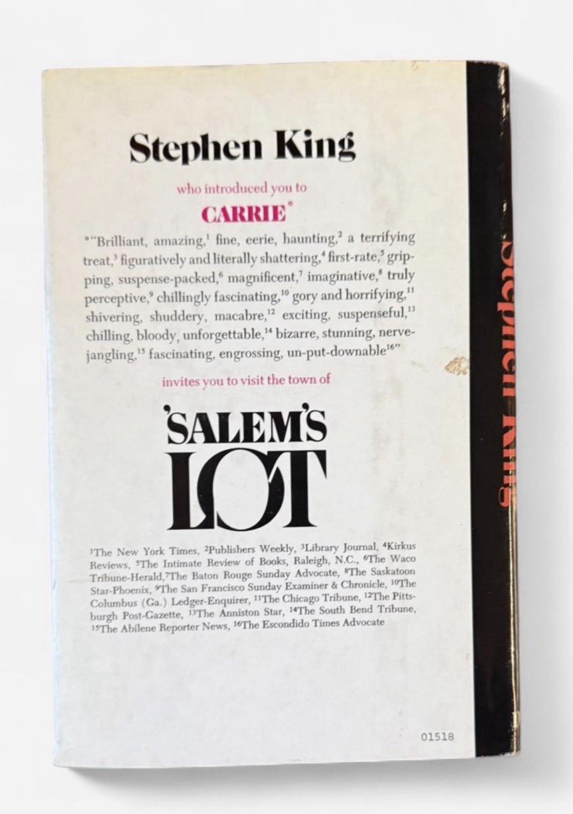 1975 SALEM’S LOT Stephen King Hardcover First Book Club Edition BCE